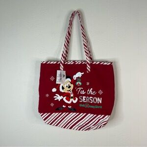 Disney Red and White Holiday Tote NWT